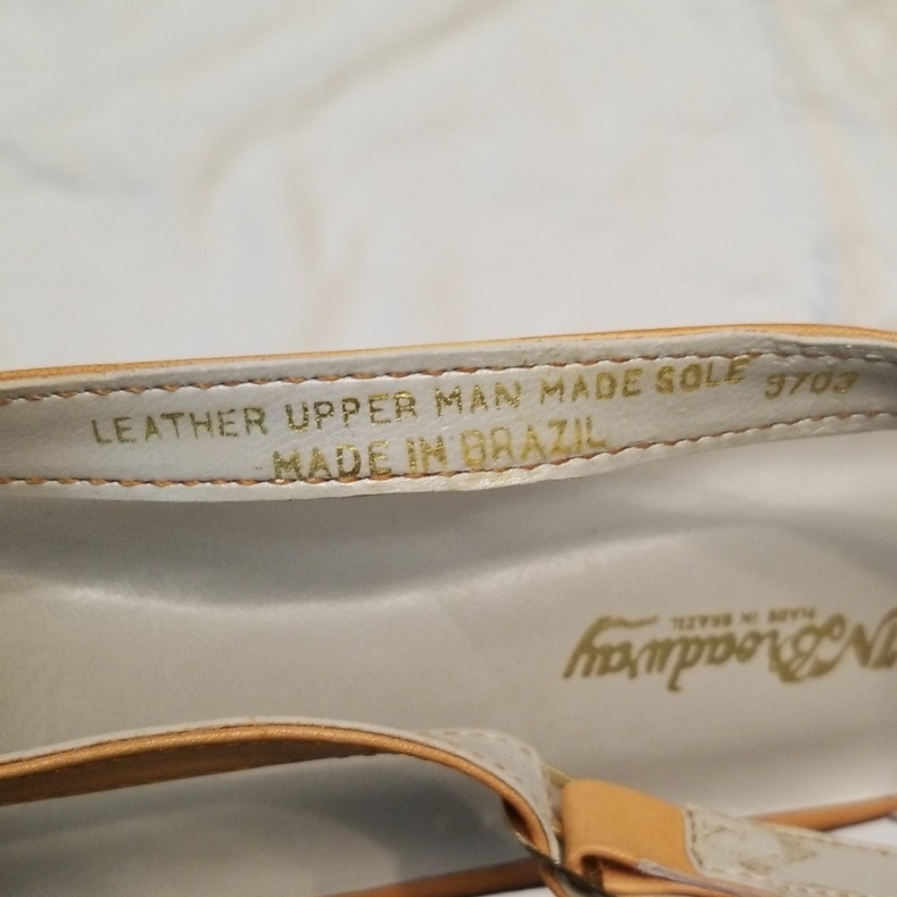 1N Broadway sandals flats open toe leather brown 10B - Picture 5 of 7